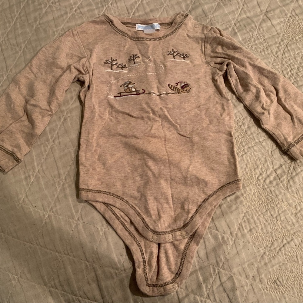 Janie & Jack- 18-24 months-long sleeve Onsie- sledding!